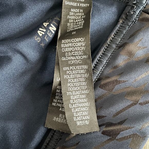 Savage x Fenty Band-It Houndstooth Low-Impact Sports Bra - Plus Size: 2X - Picture 8 of 8